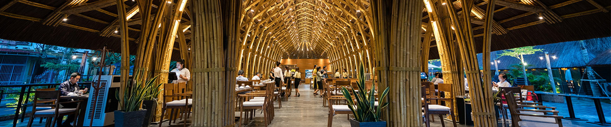 越南竹建筑咖啡楼 特色竹建筑餐厅 全竹结构建筑