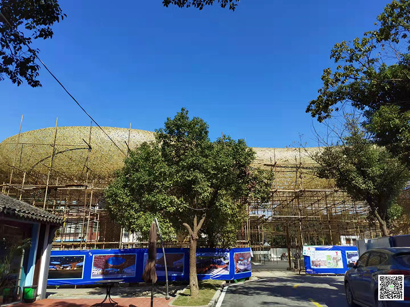 浙江绍兴：鲁迅外婆家景区 现代文旅竹编景观建筑项目 正在有条不紊的施工中