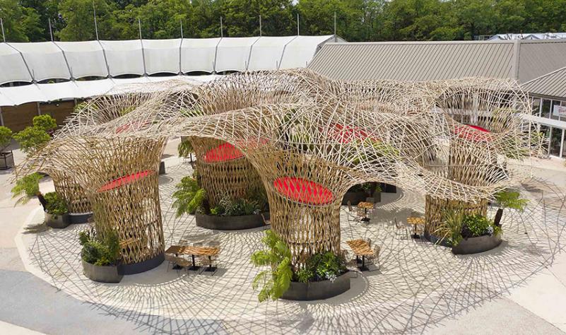 国外经典文旅特色竹景观建筑案例分享 观赏性和实用性“珠帘合璧”